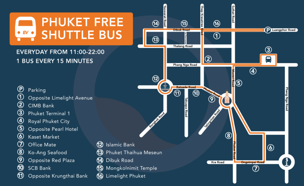 Dragon Line shuttle bus map phuket