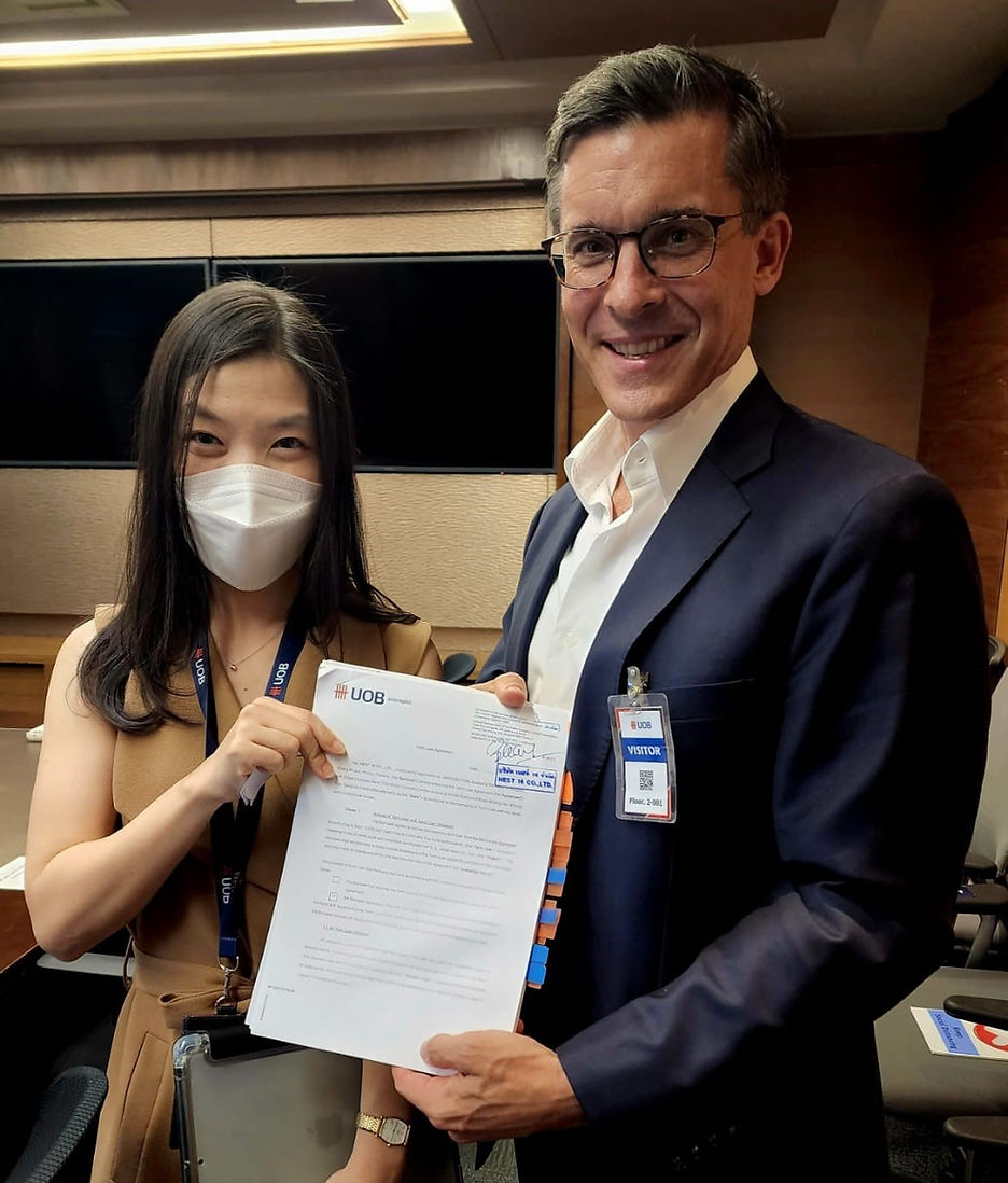 [L-R]  K Kanlaya Supanun, Team Leader of UOB Corporate Banking and Blake Olafson, Founder and Managing Director of ACRE and HOMA